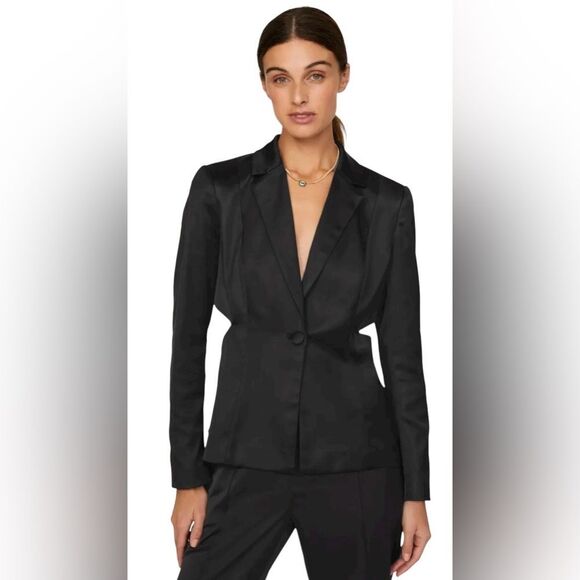 Donna Karan New York Cut-Out Tuxedo Jacket Size 8 - Picture 1 of 8